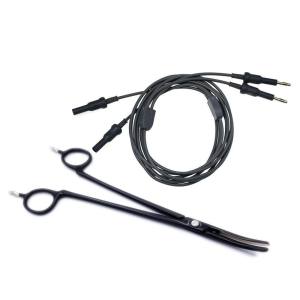 Bipolar Dissecting ScissorsArtery Sealor 4mm Banana Connector Polish Tip Non Stick with Reusable Bipolar Forceps Cable 4mm Banana to 4mm Banana Socket