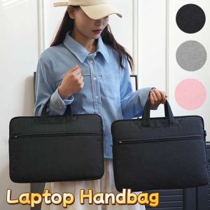 LENMAX. Oxford Cloth Laptop Handbag Solid Color 13.3 Inch/15.6 Inch Business Briefcase Portable Fixed Webbing Computer Storage Bag Men