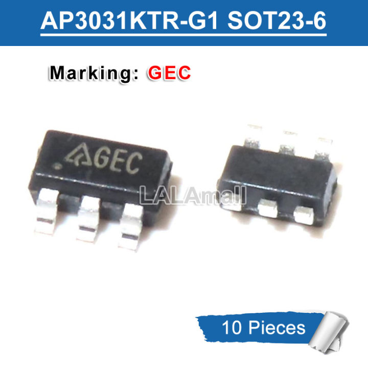 10ชิ้น AP3031KTR-G1 SOT-23 AP3031มาร์คเกอร์ SOT23-6 GEC 6EC SOT-23-6 ...
