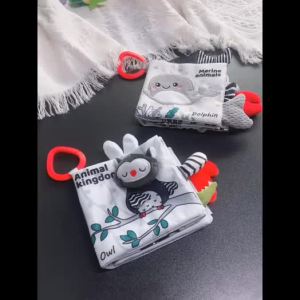 Cloth Book for Baby Black and White Early Learning Soft Cloth Books 0 to 12 Months Newborn Book with Sound Cognitive Toys-152c4c8b