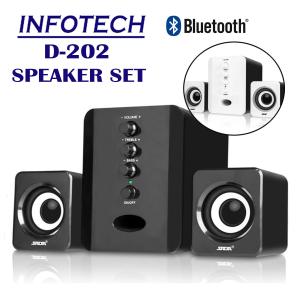 SADA D-202 Bluetooth Combination Speaker Bass Stereo Music Player Subwoofer Sound Box (Black)