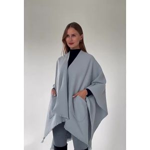 New Pure Color Shawl Simple Versatile Pocket Warm Scarf Ladies Travel Cloak Direct Sales