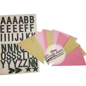 bunting flag costum pink/ banner DIY / banner costum / banner sticker