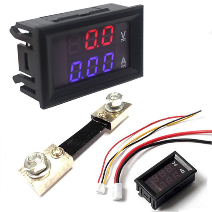 Digital Voltmeter Ammeter DC 0100V 10A 50A 100A Dual Display Voltage Detector Current Meter