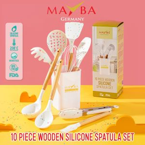 Spatula Set Silicone Mayba 10 pcs sendok masak silikon aesthtetic white BPA FREE