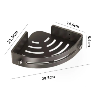 ชั้นวางของในห้องน้ำ ABS มัลติฟังก์ชั่น ชั้นวางของติดผนังเข้ามุม การติดตั้งแบบไม่ต้องเจาะ ชั้นวางของในห้องครัว