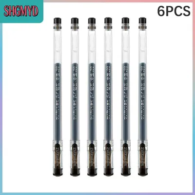 【SHGMYD】 ปากกาเจลหัวเพชรหัวหมึกขนาดใหญ่6ชิ้น เซ็ต0.38มม. สีดำ น้ำเงิน แดงอุปกรณ์สำหรับเขียนข้อสอบอุปกรณ์สำนักงาน