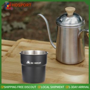 【HOSPORT】 300ml Outdoor Camping Cup Portable Stainless Steel Tea Coffee Milk Mug Lightweight for Travel Hiking Backpacking