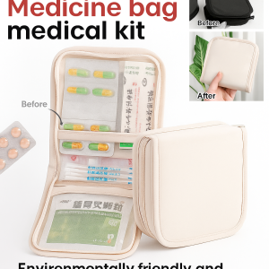 Medicine Bag / Portable Transparent Organizer Pouch For Travel Essentials / Easy Organize & Store / Adults Students Outdoor