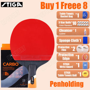 STIGA Carbo 6 Star Table Tennis Bat Professional Offensive Toner Technology Base Plate WRB Handle Ping Pong Paddle Rackets