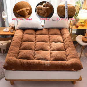 Novoliving  Lamb Velvet Mattress 2M Foldable Non-slip Upholstered Foam  Thickening Dormitory Student Mat Soft and Comfortable High Stretch For Single/Queen/King Size