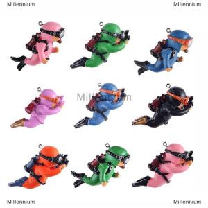 [COD] Millennium Kawaii nhựa frogman đồ trang trí hồ cá thú vị nổi trang trí mô phỏng Mini thợ lặn bể cá Phụ kiện hồ cá