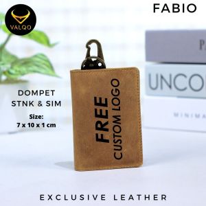 [KHUSUS NON COD] FABIO Dompet STNK dan SIM Gantungan kunci kulit sapi untuk Mobil Motor STNK SIM Kartu Tol