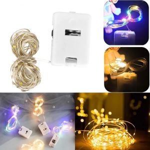 1/2M Sparkling lights/Mini Fairy Lights Copper Wire LED String Lights With Battery Box/Cake Bouquet Decoration/Christmas Garland Home New Year Decoration
