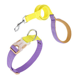 DogLemi Dog Collar And Leash Set Adjustable Soft Pet Collar Lightweight Durable Lead Rope With Comfort Handle For For Small Medium Large Dogs Outdoor Accessories