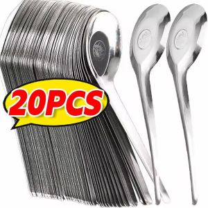 20/30/50ชิ้น ขายดีช้อนสแตนเลส / ช้อนบนโต๊ะอาหารในครัว / ช้อนข้าว ช้อนไอศกรีม / ช้อนชากาแฟ / ช้อนก้นแบนสีเงิน