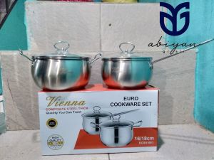 PANCI LABU / EURO COOKWARE SET STAINLESS VIENNA 2 PCS UK 16 & 18 CM. TERMURAH!!!!