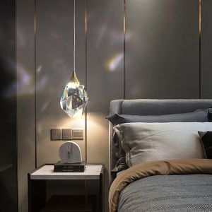 lampshades for bedroom，ceiling lights modern design，led lights for room at night，led light bulb，lights for ceiling，Light Luxury LED Crystal Small Dhandelier Modern And Minimalist Restaurant Light Bar Counter Bedroom Bedside Long Line Light