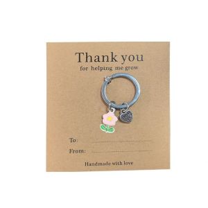Thank You For Helping Me Grow Keyrings Creative small flower keychain