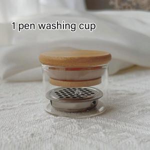 Acrylic Nail Art Brush Cleaner Cup With Stainless Steel Mesh For Glitters Separation Nail Art Accessories for Salon Home