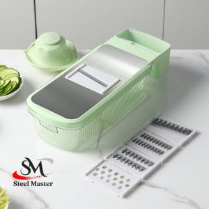 Multifunctional Vegetable Cutter 5 in 1 Stainless Steel Vegetable Slicer Grater Cutter Peeler Garlic Chopper