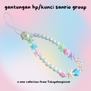 Tali Hp/Gantungan Hp Manik Korea Rose-gantungan hp aesthetic-Tali Strap Hp/Gantungan Kunci