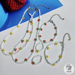 [FREESHIPMAX] Set nhẫn vòng tay dây chuyền hạt cườm trái cây cherry trái chanh hot trend Hàn Quốc dễ thương - phụ kiện dễ thương - quà tặng thủ công - Minehandmade