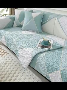 100% Cotton Sofa Cushion Anti-Slip Solid Wood Pad Nordic Simple Modern Sofa Towel Cover Cloth Art Seat Cushion Four Seasons Universal