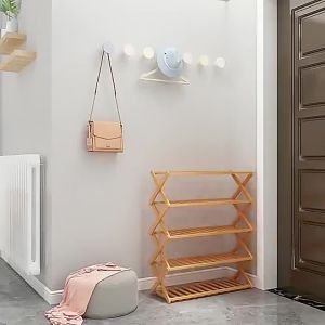 Bamboo Shoe Rack Organizer Wooden Storage Shelves Stand Shelf 5/6 Layer Space Saving Rack