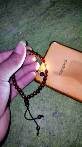 TASBIH GELANG 33 AKAR BAHAR MERAH TEMBUS CAHAYA
