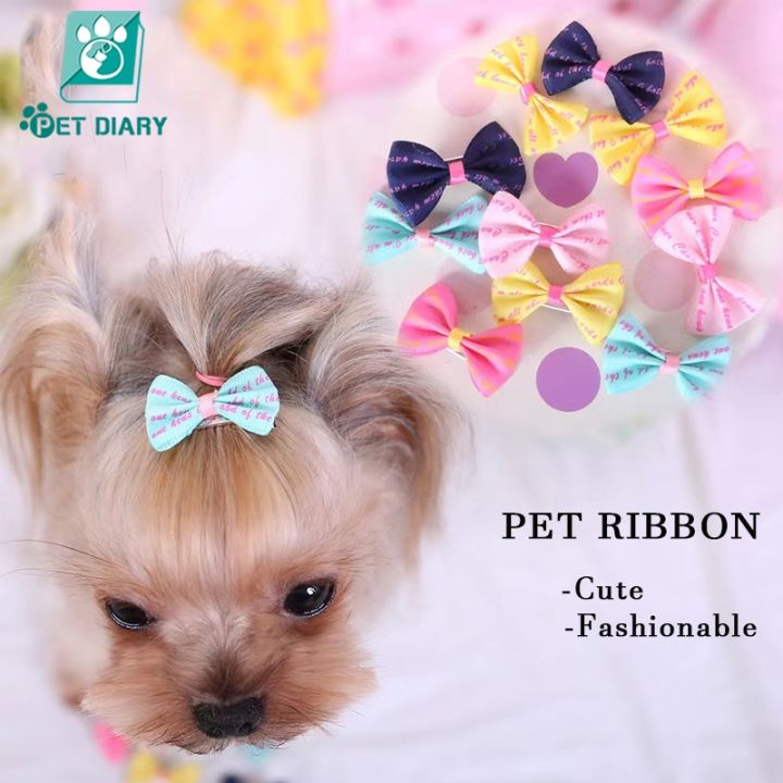 Pet Dog Cat Puppy Bow Tie Flower Bowknot Hair Clips 