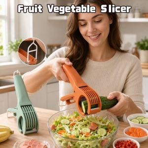 Multifunctional Stainless Steel Fruit Vegetable Slicer Manual Ham Cucumber Salad Chopper Dicer Kitchen Gadget