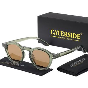 CATERSIDE Kính râm phân cực tròn Nam giới Cổ điển TR90 Gọng kính chống nắng chất lượng cao cho phụ nữ Lái xe Câu cá Kính mắt UV4002026