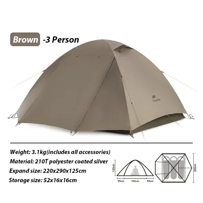 Naturehike Cloud River ultralight camping tent 2-3 people outdoor rainproof windproof coated with silver UPF50+