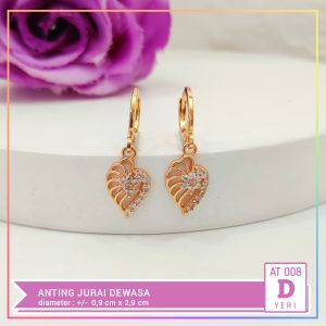 Cute Jewelry Anting Dewasa Jurai Love Permata Perhiasan Lapis Emas AT 008