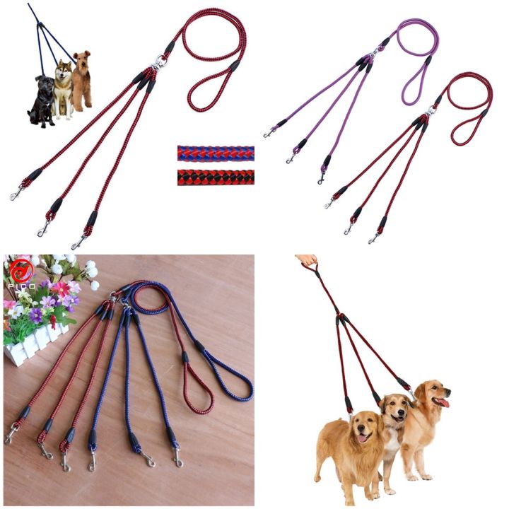 Tali Tuntun Hewan Anjing Kucing Triple Pet Leash Dog Cat in