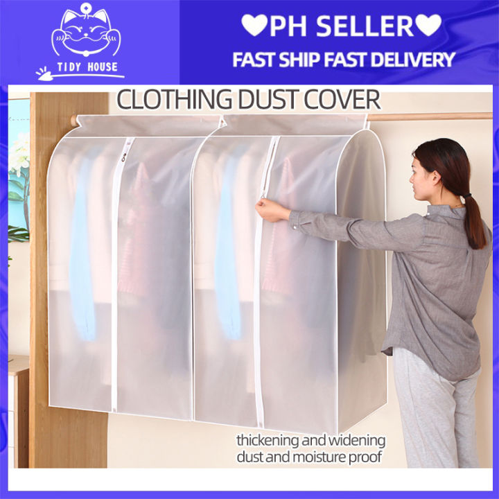 Wardrobe Clothes Storage PEVA Transparent Dust Cover Fully Enclosed ...