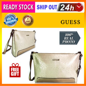 Authentic Guess Signature Logo Crossbody Sling Bag Shoulder Bag Beg Kulit WanitaGS152 (Pale Pink)