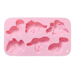 6 Cavity 3D Dinosaur Kitchen Baking Mold Silicone Cake Decorating Tools Fondant Chocolate Mould Biscuits Silicone Mold