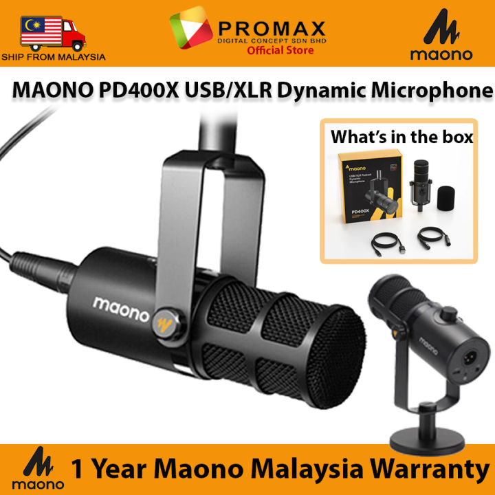 MAONO PD400X USB/XLR Dynamic Microphone with Boom Arm PD 400X PD-400X ...