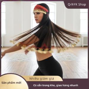 Hàng có sẵn✨ Dân Tộc Retro belly dance Headband với Red sequin đồng xu rìa cá nhân trang trí mũ sắt cho khiêu vũ biểu diễn