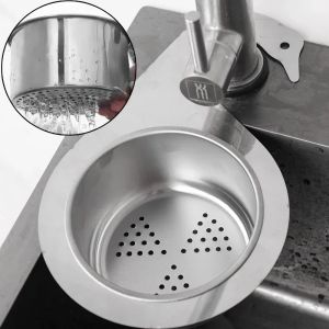Stainless Steel Swan Drain Basket Sink Filter Shelf Fruit Vegetable Soap Drainer Storage Rack Kitchen Leftover Sink Strainer