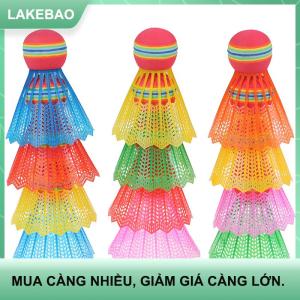 【LAKEBAO】 12 PCS cầu lông EVA cầu vồng bóng Đầu nylon lông cầu lông cho trò chơi thể thao