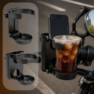 MANNYI 360°  Rotatable Foldable Motorcycle Cup Holder Tool-Free Install Anti-Slip Bicycle Kettle Frame Universal Fit Non Perforated Car Cup Storage Rack Auto Interior Accessories