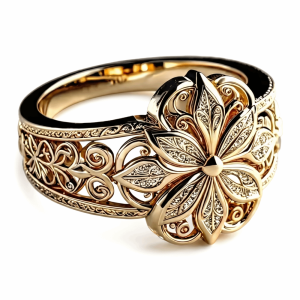 LUMINELLEB Light Luxury Hollow Carved Ring Vintage Elegant Finger Jewelry Fashion Simple Flower Ring Girls