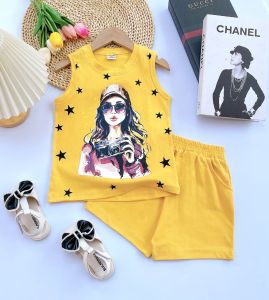 (20-38kg) Bộ sát nách quần đùi bé gái size đại thun COTON mềm co giãn tốt 157