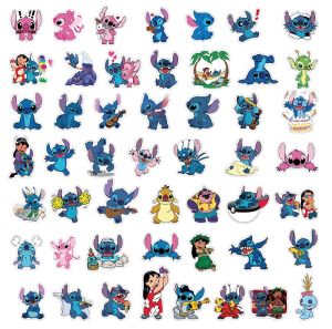 50PCS Disney Stitch Stickers Cute Cartoon Anime Graffiti DIY Phone Water Bottle Travel Luggage Laptop Diary Guitar Fridge Decals