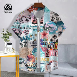 【OUFISUN】2568 เสื้อสงกรานต์ เสื้อฮาวาย เสื้อเชิ้ตแขนสั้นขนาดใหญ่ ผู้ชายหลวม ๆ เสื้อผ้าสงกรานต์ ชุดวันหยุด