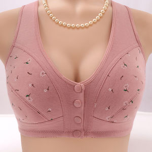 Lizida Large Size Thin Front Buckle Push-up Wireless Mothers Style Large Breasts Revealing Small Seamless Beautiful Back Bra
