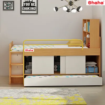 [ Freeship HCM] [Clip thực tế] [Trả góp 0%] Giường tầng thông minh trẻ em có tủ áo Ohaha - GTTM032